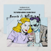 Custom Halloween Themed Wedding Invitation Kaart (Voorkant / Achterkant)