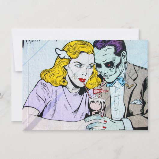 Custom Halloween Themed Wedding Invitation Kaart (Voorkant)