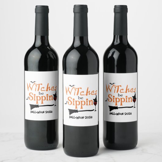 Custom Halloween Themed Wine Bottle Label Set Wijn Etiket (Flessen)