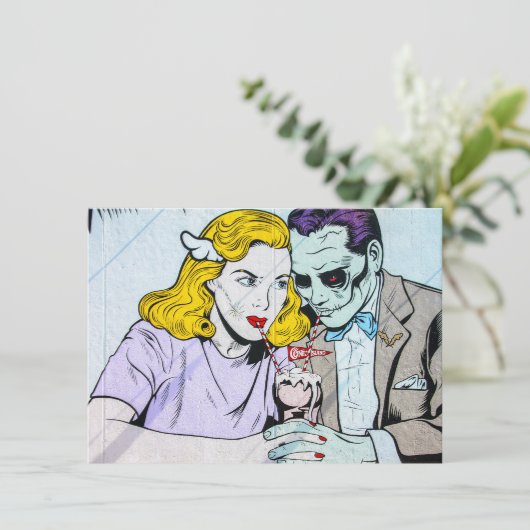 Custom Halloween Thleging Wedding Kaart (Staand voorkant)