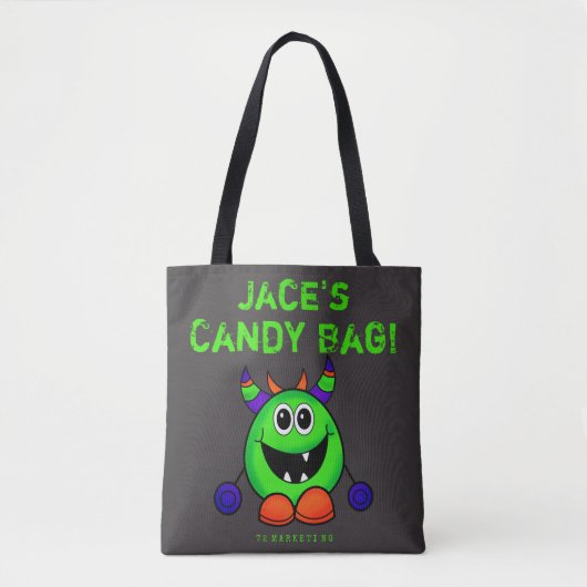 Custom Halloween Trick or treat Bag monster tas (Voorkant)