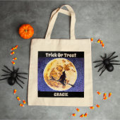 Custom Halloween Trick or treat Witch Canvas tas