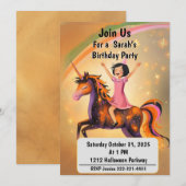 Custom Halloween Unicorn Birthday Party Invitation Kaart (Voorkant / Achterkant)