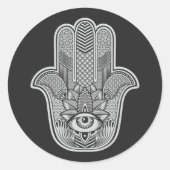 Custom Hamsa Ronde Sticker (Voorkant)