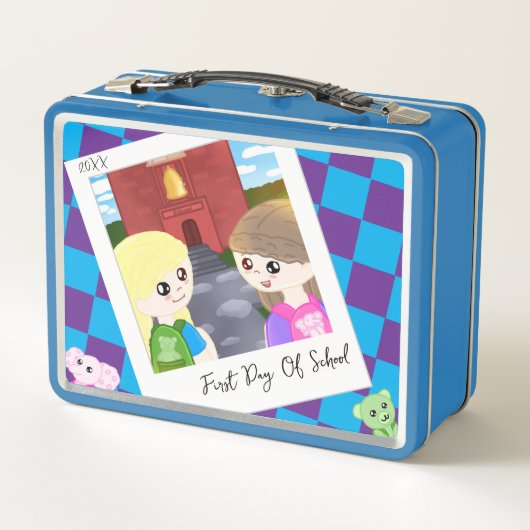 Custom Hand Drawn Back To School Designed Lunchbox (Achterkant)