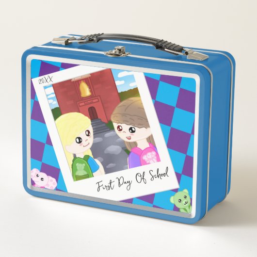 Custom Hand Drawn Back To School Designed Lunchbox (Voorkant)
