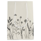 Custom Hand Drawn Botanical Thank You Gift Bag  Medium Cadeauzakje (Achterkant)