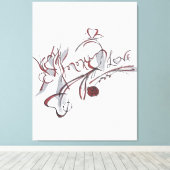 custom hand-drawn calligraphy art canvas afdruk (Insitu (Houten vloer))