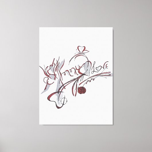  custom hand-drawn calligraphy art canvas afdruk (Voorkant)
