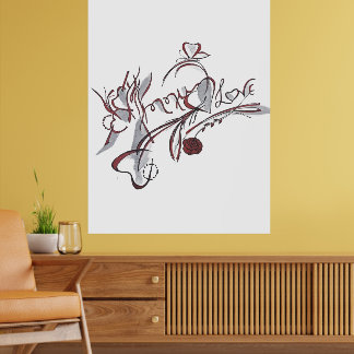 custom hand-drawn calligraphy art poster