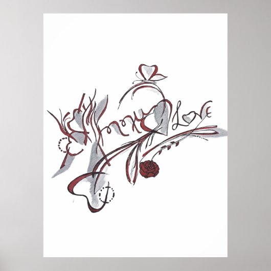  custom hand-drawn calligraphy art poster (Voorkant)