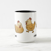 Custom Hand Drawn Chickens Farm Life Hens Coffee Mok (Midden)