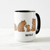 Custom Hand Drawn Cute Mama Bear Best Mom Ever  Mok (Voorkant rechts)