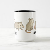 Custom Hand Drawn Cute Opossum Coffee Mok (Midden)