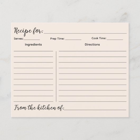 Custom Hand Drawn Kitchen Utensils Recipe Card (Voorkant)