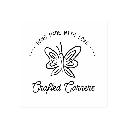 Custom Hand gemaakt met liefde Rubberstempel (Afrduk)