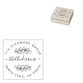 Custom Hand getrokken krans familienaam retouradre Rubberstempel (Gestempeld)