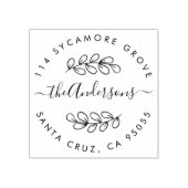 Custom Hand getrokken krans familienaam retouradre Rubberstempel (Afrduk)