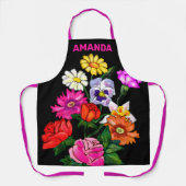 Custom hand getrokken schattig bloemenschilderij n schort (Voorkant)