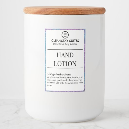 Custom Hand Lotion Guest Voorzieningen Label Stick Voedselcontainer Etiket (Voorkant)