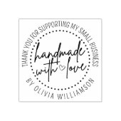 Custom handgemaakt met liefde dank u kleine bedrij rubberstempel (Afrduk)