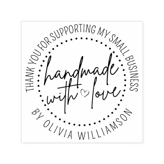 Custom handgemaakt met liefde dank u kleine bedrij zelfinktende stempel (Design)