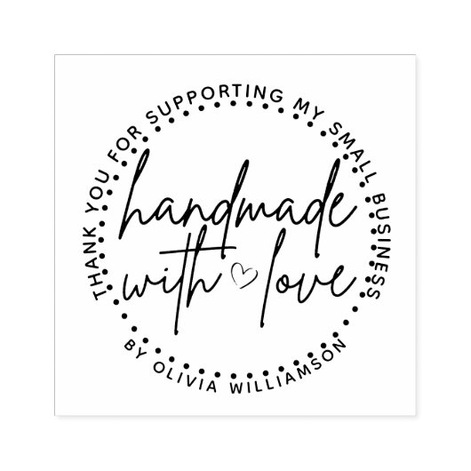 Custom handgemaakt met liefde naam dank u rubberstempel (Afrduk)