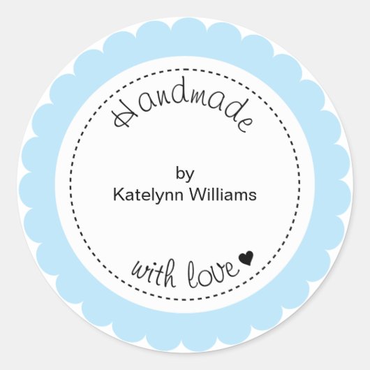 Custom Handgemaakt Met Liefde Party Favor Stickers (Voorkant)