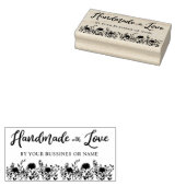 Custom Handgemaakt met Love Quote en Wildflower Rubberstempel (Gestempeld)