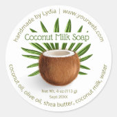 Custom Handmade Coconut Soap Business Label (Voorkant)