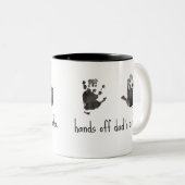 Custom Handprints Grappige Pap Tweekleurige Koffiemok (Voorkant rechts)