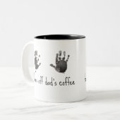 Custom Handprints Grappige Pap Tweekleurige Koffiemok (Voorkant links)