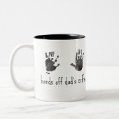 Custom Handprints Grappige Pap Tweekleurige Koffiemok (Links)