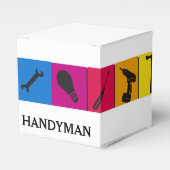 Custom Handyman gekleurde reparatie timmerwerktuig Bedankdoosjes (Voorkant Zijde)