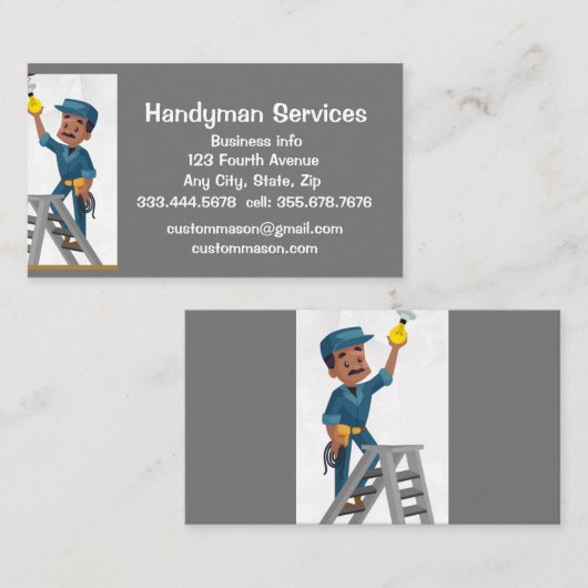 Custom Handyman Services Reparatie Visitekaartje (Voorkant / Achterkant)