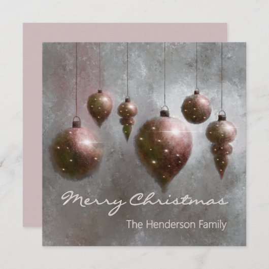 Custom Hanging Christmas Baubles Copper on Silver  (Voorkant / Achterkant)