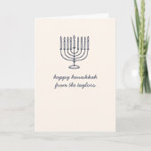Custom Hanukkah Menorah Minimalist Doodle Letter Feestdagen Kaart (Voorkant)
