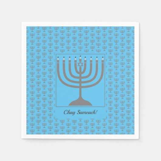 Custom Hanukkah | MENORAH-papier Servet (Voorkant)