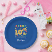 Custom Happy 10th verjaardagsfeestje Papieren Bordje (Feest)