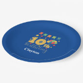 Custom Happy 10th verjaardagsfeestje Papieren Bordje (Gekanteld)