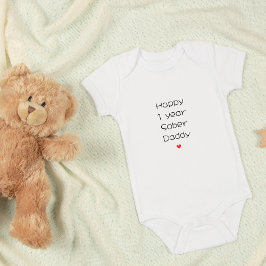 Custom Happy 1 jaar nuchtere papa ondersteuning, m Romper