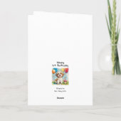 Custom Happy 1st Birthday Congratulations, Puppy  Kaart (Achterkant)