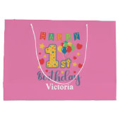 Custom Happy 1st Verjaardag Grote Gift Bag Groot Cadeauzakje (Achterkant)