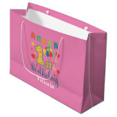 Custom Happy 1st Verjaardag Grote Gift Bag Groot Cadeauzakje (Voorkant Gekanteld)