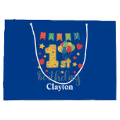 Custom Happy 1st Verjaardag Grote Gift Bag Groot Cadeauzakje (Achterkant)