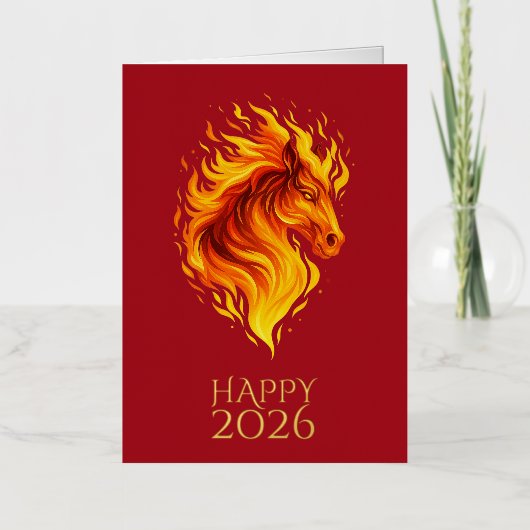 Custom Happy 2026 Folded Foil Greeting Card Folie Wenskaart (Voorkant)