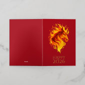 Custom Happy 2026 Folded Foil Greeting Card Folie Wenskaart (Buiten Laag)