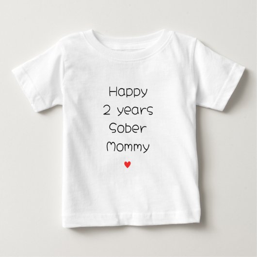 Custom Happy 2 jaar nuchtere mama ondersteuning, m (Voorkant)