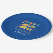 Custom Happy 2e verjaardagsfeestje Papieren Bordje (Gekanteld)