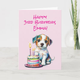 Custom Happy 3rd Verjaardag Gefeliciteerd, meisje, Kaart